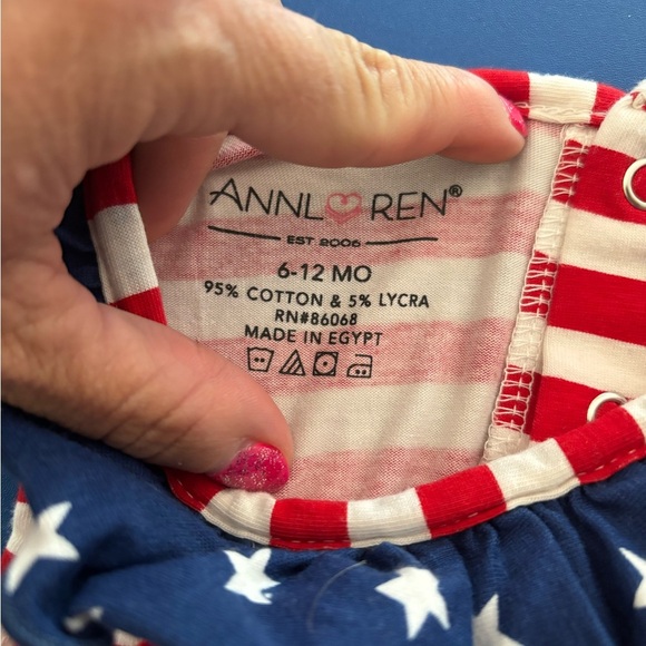 Ann Loren Red, White, and Blue Star Romper 4th of July - Picture 2 of 3